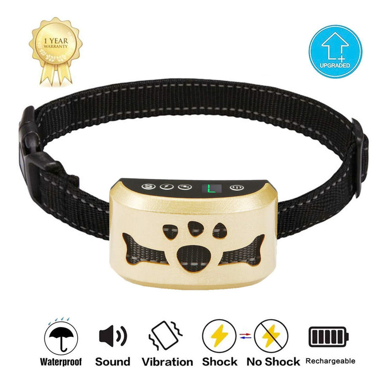 [Australia] - Dog Bark Collar -7 Adjustable Sensitivity and Intensity Levels-Dual Anti-Barking Modes Rechargeable/Rainproof/Reflective -No Barking Control Dog shock Collar for Small Medium Large Dogs 