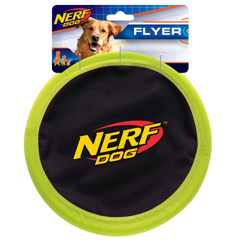 Nerf Dog Large Nylon Flyer, Green and Black, 10 inches - PawsPlanet Australia