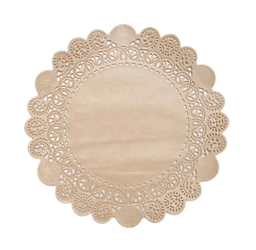Doilykorea- 250pcs Premium 9 inch Round Lace paper doilies-Non-Dust, Clean Cut, Simple design : Party/Gift/Pad for Cake Crafts/Lunch Box Home Decoration Weddings Table settings Placemats [9", Beige] - PawsPlanet Australia
