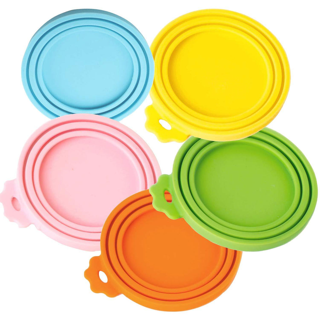 [Australia] - Pet Can Lids - Universal Cat or Dog Food Can Cover Made by Food Grade Silicone, 5 packs Fits Most Standard Size Can 