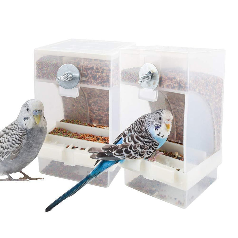 [Australia] - PINVNBY No-Mess Bird Feeder Parrot Automatic Feeder Seed Food Container Perch Cage Accessories for Budgerigar Canary Cockatiel Finch Parakeet Green Cheek Conures Parrotlets Lovebirds 