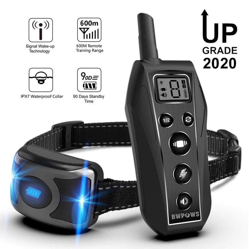 [Australia] - Bwpows Dog Training Collar with 3 Training Modes, Including Beep and Vibration,up to 1968Ft Long Range Remote Control,100% Waterproof Dog Shock Collar for Small, Medium, Large Dogs,2020 Newest Design 