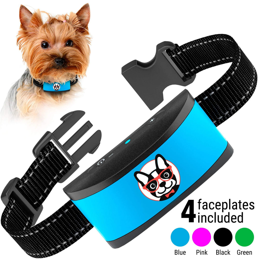 [Australia] - Small Dog Bark Collar Rechargeable - Anti Barking Collar For Small Dogs - Smallest Most Humane Stop Barking Collar - Dog Training No Shock Bark Collar Waterproof - Safe Pet Bark Control Device Small, Medium, Adjustable Blue, Pink, Black, Green, Red 