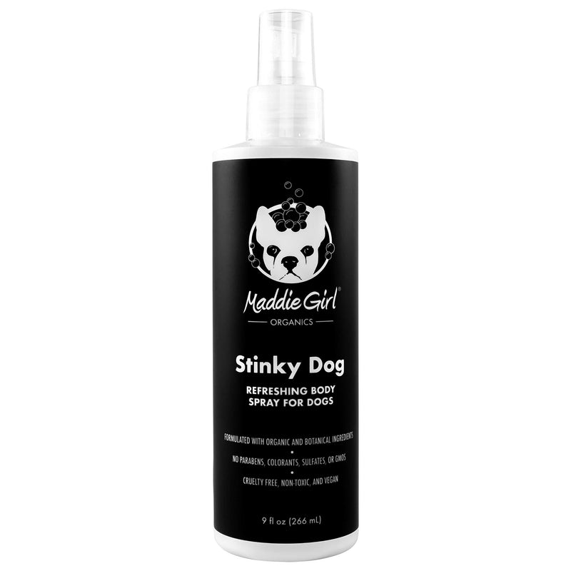 [Australia] - MaddieGirl Organics - 9oz Stinky Dog Fur Refreshing Body Spray for Dogs - with Organic Essential Oils and Botanicals - Vegan, All-Natural, Cruelty Free, No Gluten or GMOs 