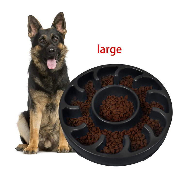 [Australia] - XZQTIVE Dog Bowl, Slow Feeder for Dog, Funny Slow Eating Bowls Stop Bloat Bowl Large Black 