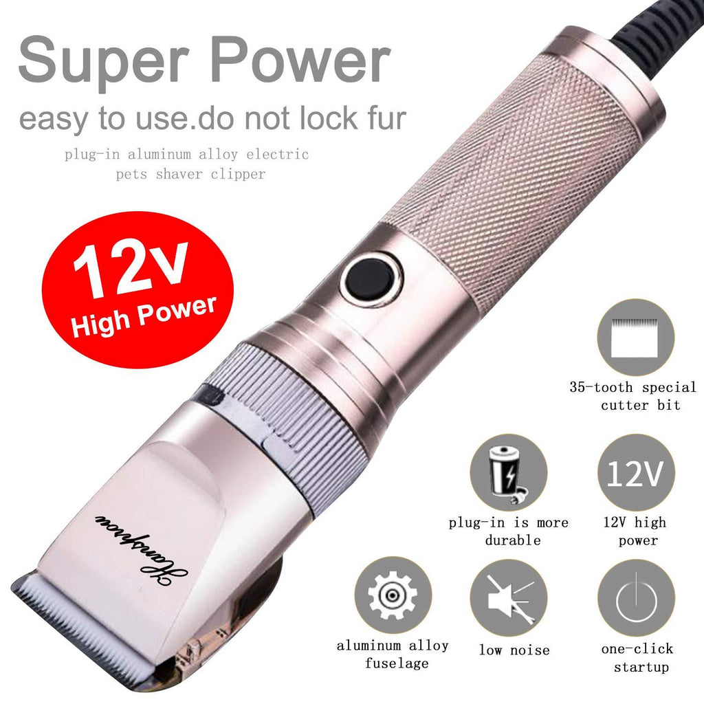 [Australia] - Hansprou Dog Shaver Clippers High Power Dog Clipper Low Noise Plug-in Pet Trimmer Pet Professional Grooming Clippers with Guard Combs Brush for Dogs Cats and Other Animal 