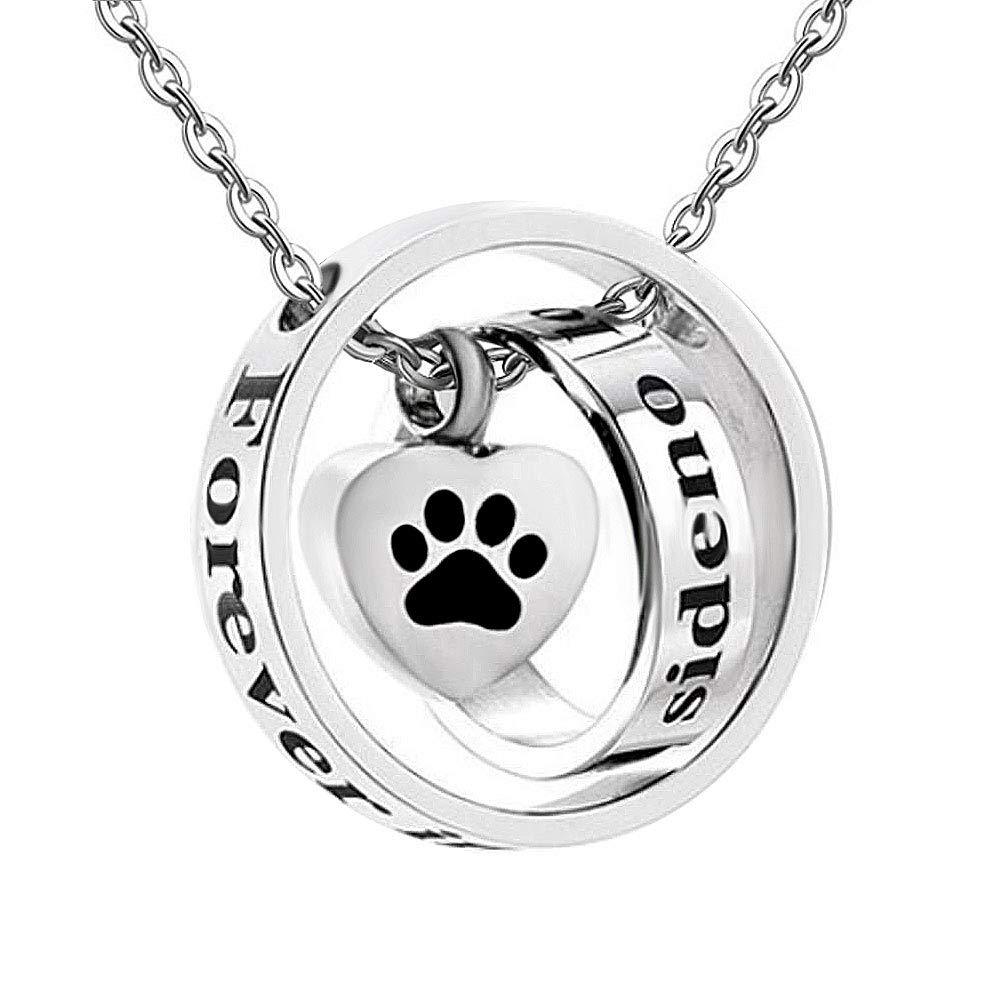 [Australia] - ShinyJewelry No Longer by My Side Forever in My Heart Pet Urn Necklace for Ashes Memorial Keepsake Cremation Pendant 