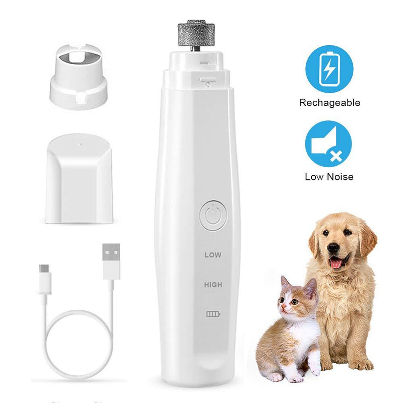 [Australia] - omitium Pet Dog Nail Grinder, Rechargeable Powerful Pet Nail Trimmer Quiet Low Vibration Painless Paws Grooming for Small Medium Large Dogs Cats Birds Animals 