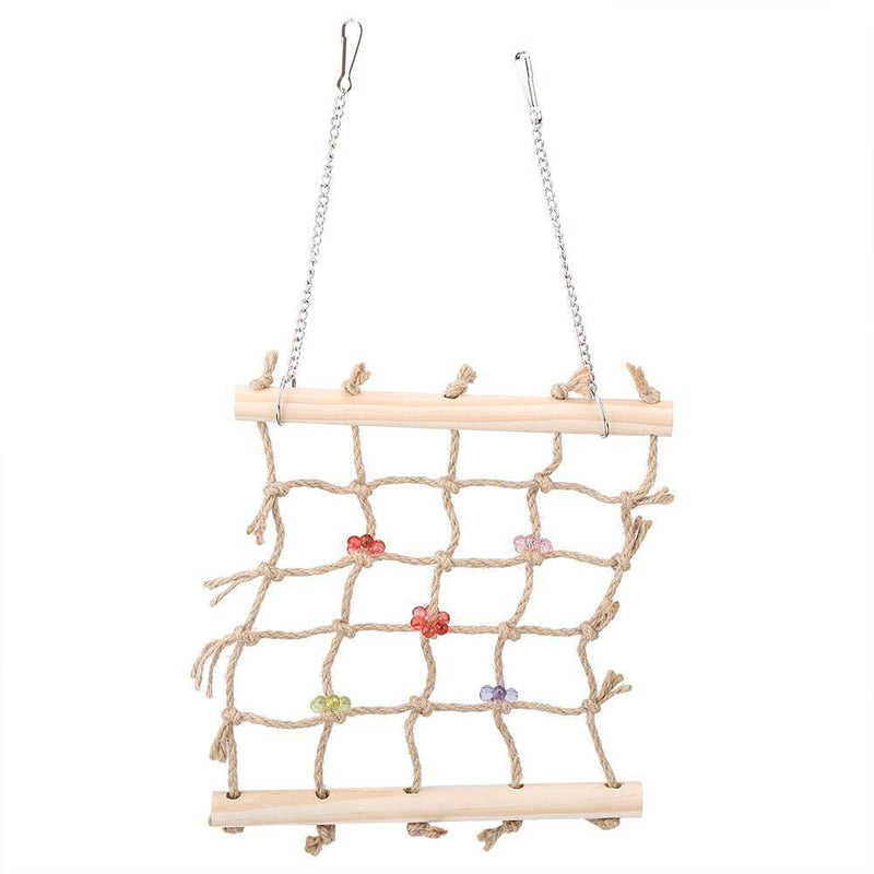 [Australia] - Bird Swing Climbing Ladder Colorful Pet Bird Parrot Chew Toy Rope Hammock Wooden Hanging Cage Toys Pet Supplies for Macaw African Greys Cockatoo Budgies Parakeet Cockatiel 