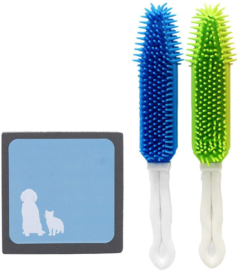 [Australia] - Impoosy 3PCS Pet Hair Remove Brush, Best Car & Auto Bedding Blankets Furniture Carpets Detailing Brush for pet Hair Removal Portable Dogs Cats Hair&Lint Massage Rubber Brush One 