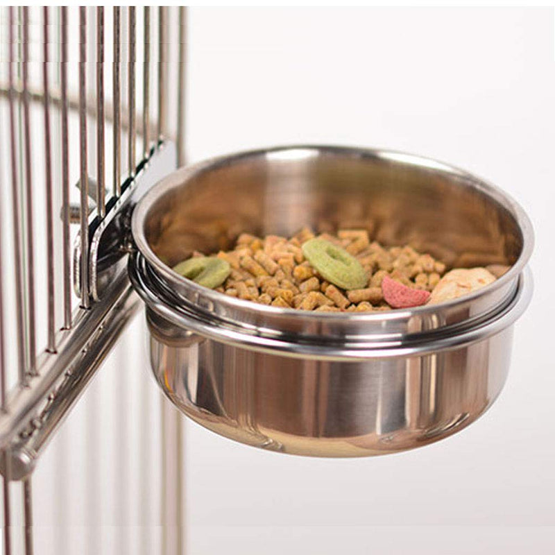 Old Tjikko Pet Feeder Water,10oz 20oz 30oz Bird Hamster Small Animal Cup with Holder,Stainless Steel Cage Coop Hook Cup for Small Animal Cage Bowl 1pc-20oz Stainless Steel Bowl - PawsPlanet Australia