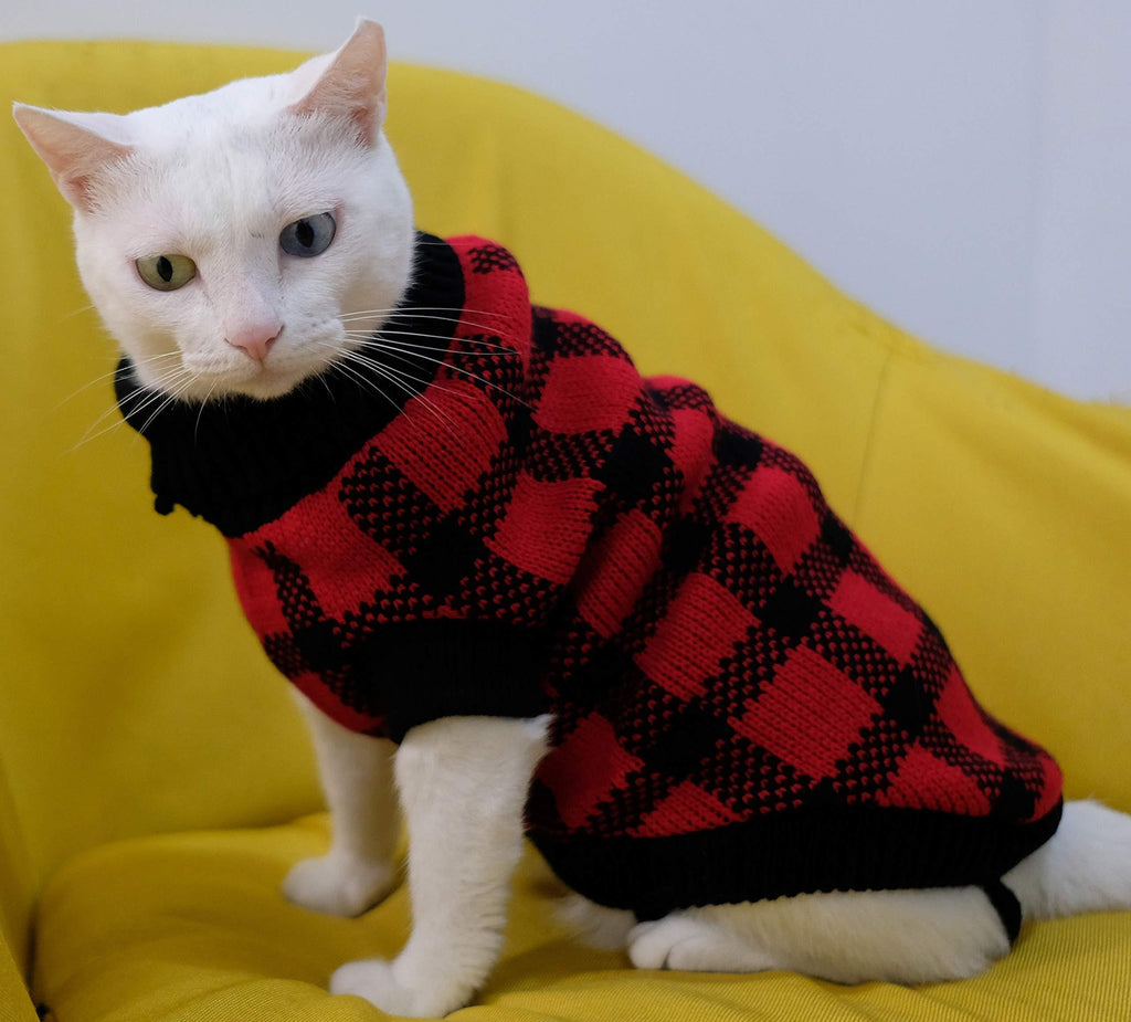 Upaw Turtleneck Cat Argyle Sweater for Cats Small Dogs M - PawsPlanet Australia