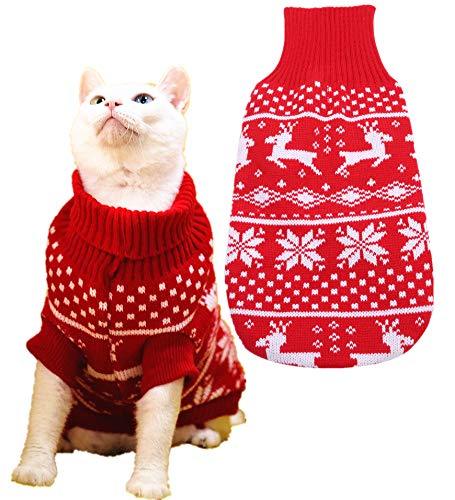 [Australia] - Reindeer Dog Turtleneck Sweater,Puppy Christmas Sweaters for Small Dogs Cat M 