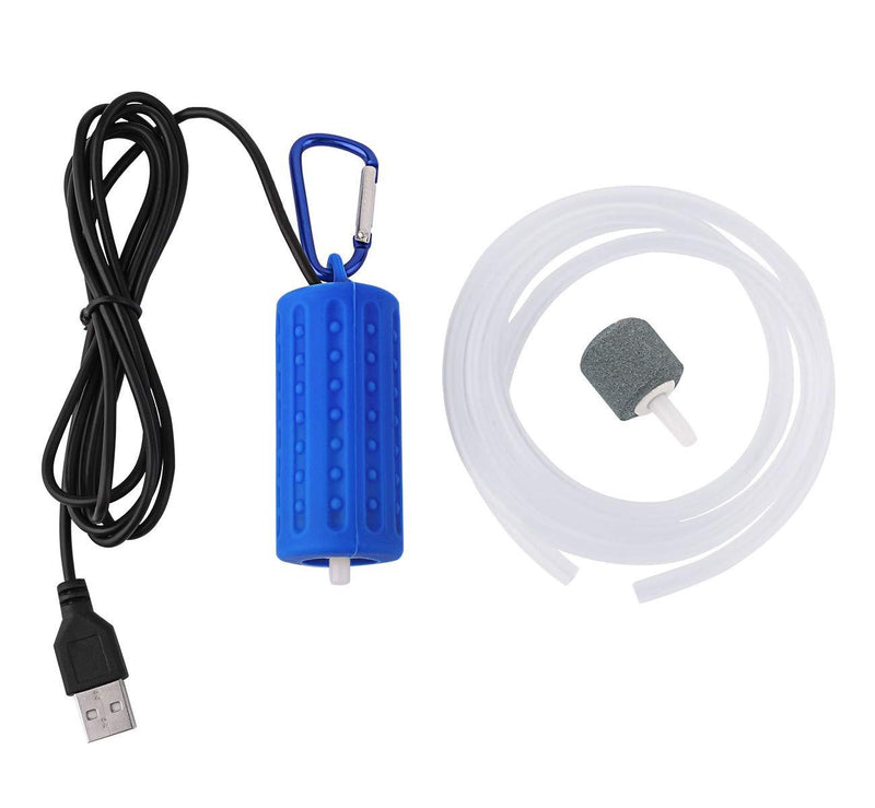 [Australia] - Useekoo 5V Mini Aquarium Air Pump USB for Aquarium, Fish Tank, Fishing with Air Stone and Silicone Tube - Dark Blue 