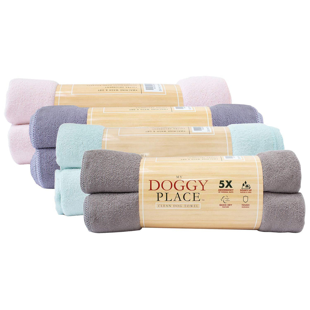 [Australia] - My Doggy Place Pet Dog Cat Microfiber XL Drying Towel 45"x28", Ultra Absorbent Great for Bathing and Grooming (Brown, Oatmeal, Charcoal, Light Gray, Teal, Sage Green, Charcoal Striped with Paw Print) 1 Pack Ash w/ Print 