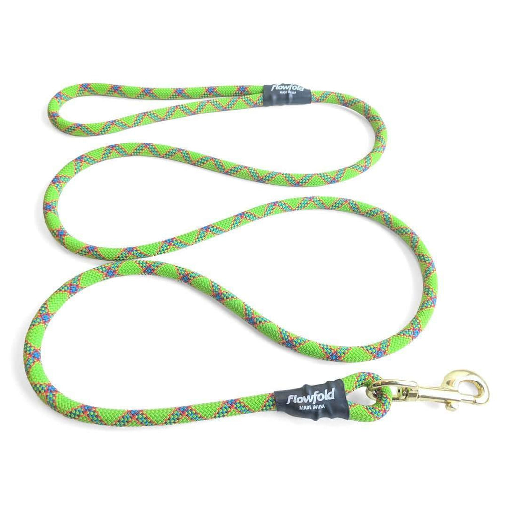 [Australia] - Flowfold Recycled Climbing Rope Dog Leash, Extra Strong and Durable Dog Leash, Rope Leash for Big Dogs, Medium Dogs and Small Dogs 4 feet Green 