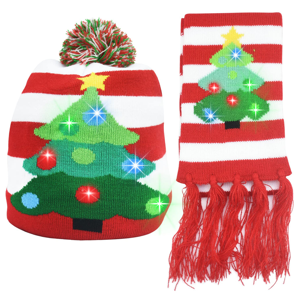 Zaptex Christmas Scarf Winter Warm Plush Scarf Girls Women Holiday Decorations (Christmas tree) - PawsPlanet Australia