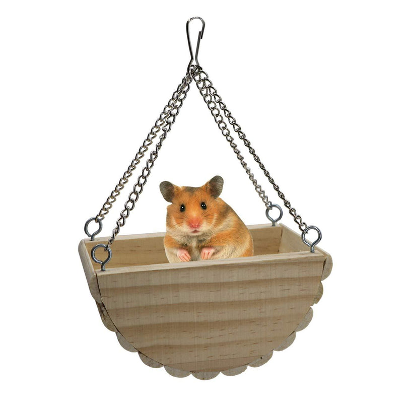 [Australia] - Hamster Wooden Swing Toy Hanging Bed for Gerbil Rat Mouse Dwarf Hamster 