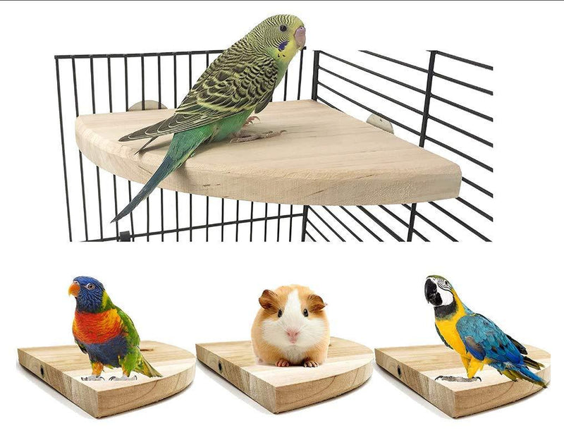 NAPURAL Wood Perch Bird Platform, Cage Accessories for Small Anminals Rat Hamster Gerbil Rat Mouse Lovebird Finches Conure Budgie Exercise Toy (7 inches) - PawsPlanet Australia