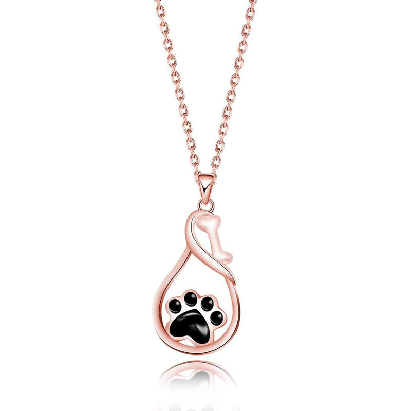 CENWA Dog Paw Necklace Dog Mom Gift Puppy Dog Cat Pet Paw Print Pendent Necklace Dog Remembrance Pet Loss Memorial Gift for Dog Mom Cat Mom RG - PawsPlanet Australia