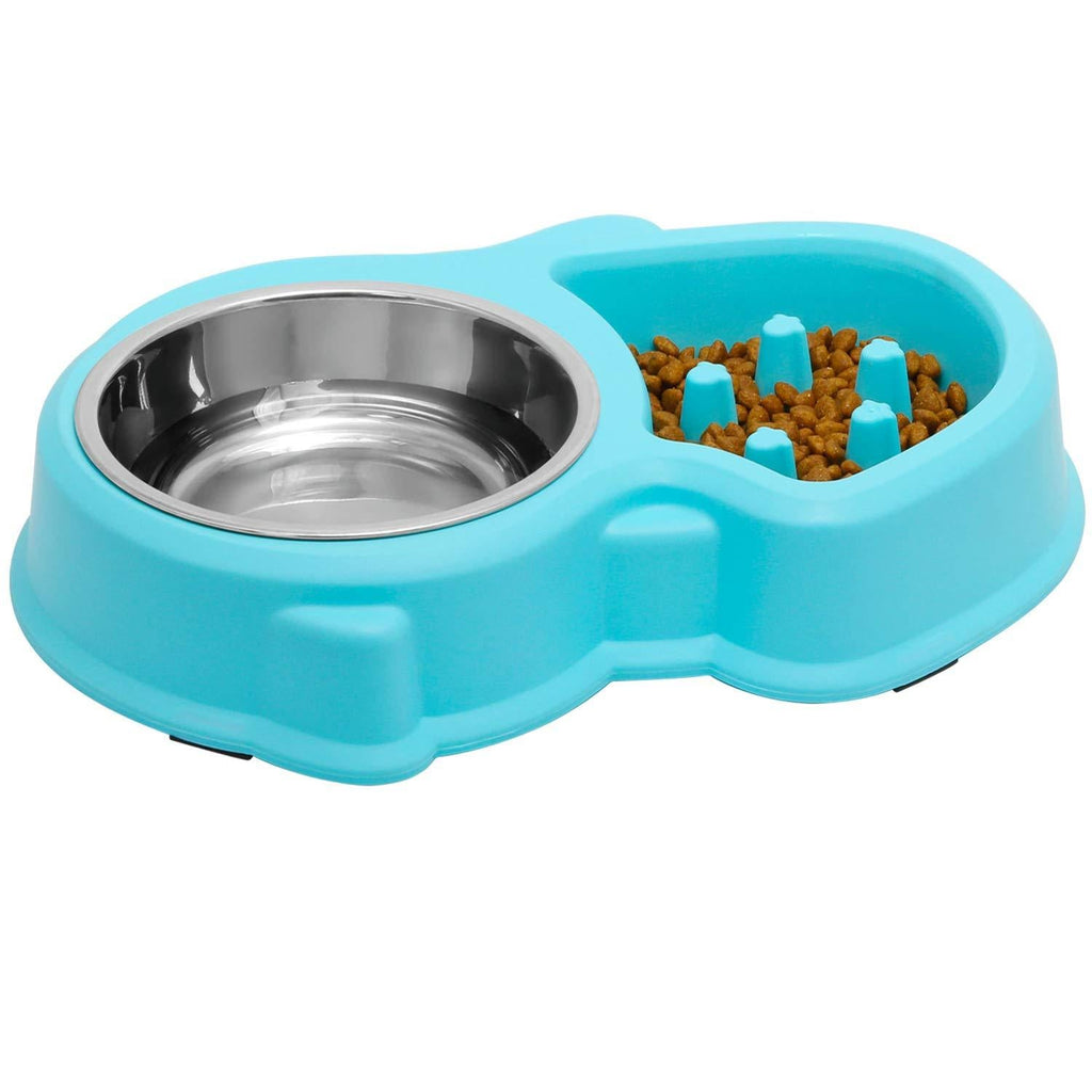 [Australia] - UPSKY Slow Feeder Dog Bowl Fun Feeder No Chocking Slow Feeder Bloat Stop Dog Cat Food Water Bowl Blue 