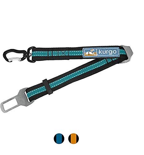 [Australia] - Kurgo Direct to Seatbelt Tether for Dogs | Car Seat Belt for Pets | Adjustable Dog Safety Belt Leash | Quick & Easy Installation | Works with Any Pet Harness | Carabiner | Swivel | Bungee | Zipline Blue 1 Pack Swivel Clip 