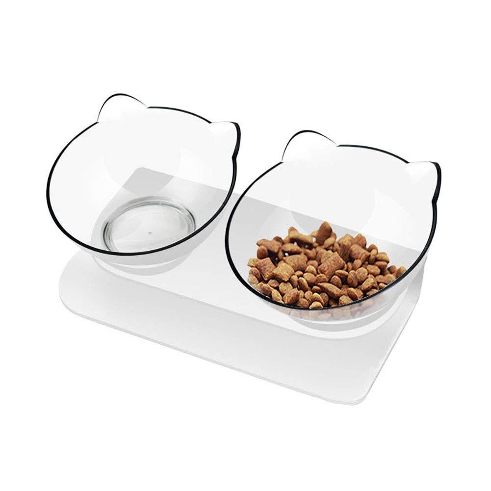 Love Dream Elevated Cat Bowls with Raised Stand, Pet Food Water Feeder Bowl, 15° Tilted Pet Bowl Stress-Free Suit for Cats Small Dogs Clear+Clear - PawsPlanet Australia