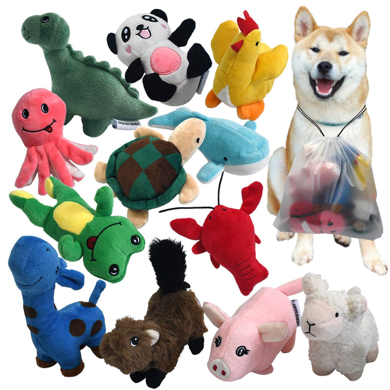 Squeaky Plush Dog Toy Pack for Puppy, Small Stuffed Puppy Chew Toys 12 Dog Toys Bulk with Squeakers, Cute Soft Pet Toy for Small Medium Size Dogs - PawsPlanet Australia