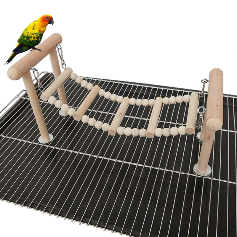 [Australia] - kathson Bird Perches Stand Toy, Parrot Swing Climbing Ladder Toys, Birdcage Top Play Gyms Playground Stands Wooden Perch for Parakeet, Cockatiel, Lovebirds, Conure and Finches 