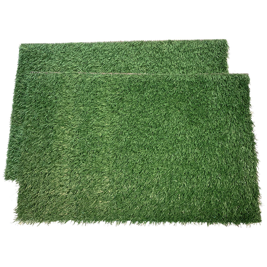 [Australia] - LOOBANI Dog Grass Pee Pads, Artificial Turf Pet Grass Mat Replacement for Puppy Potty Trainer Indoor/Outdoor Use - Set of 2 14"x18" 