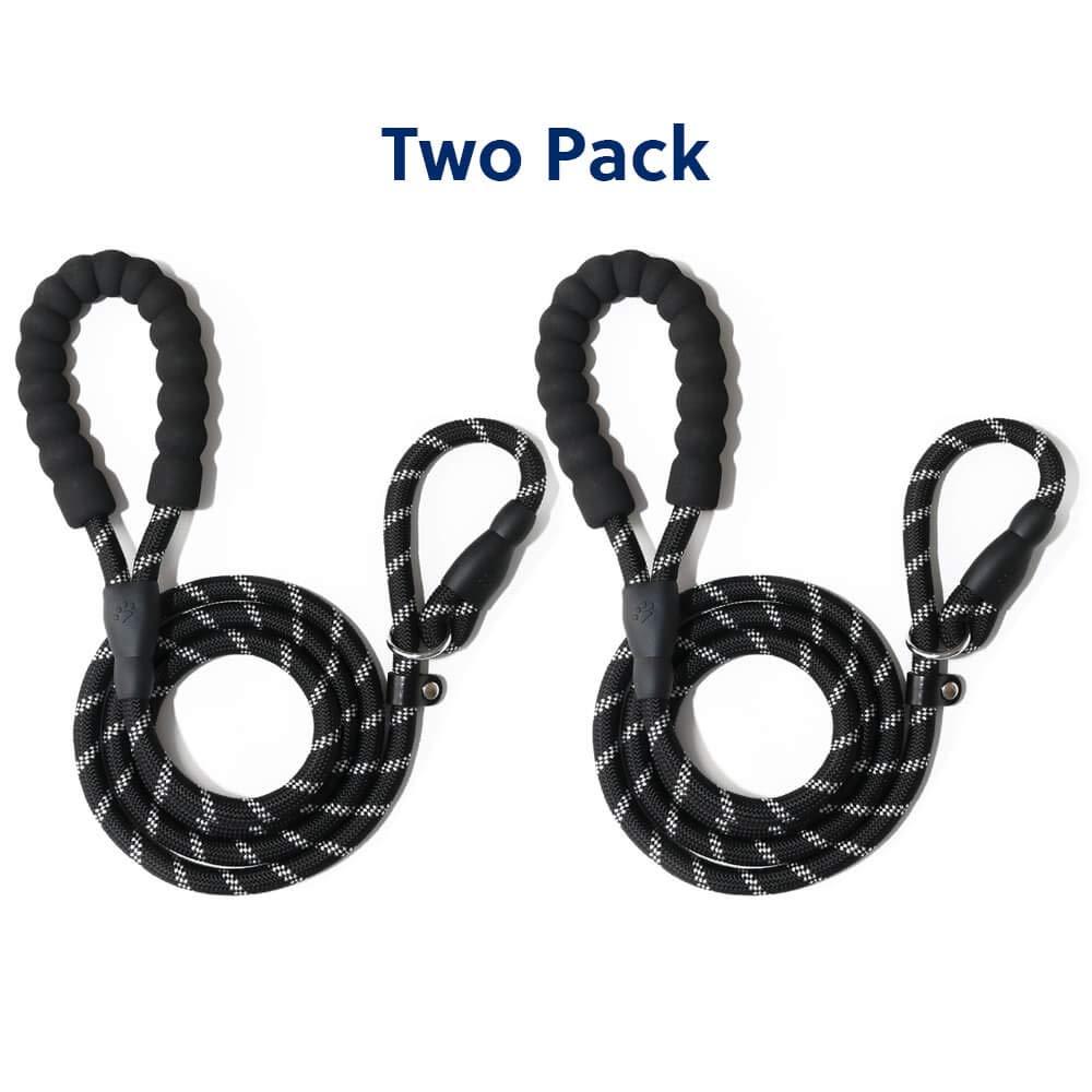 [Australia] - WePet Durable Dog Leash for Medium Large Dogs, Sturdy and Premium Quality Reflective Leashes, Supports Strong Pulling, Comfortable Padded Handle, 6 Feet Slip Rope Lead for Walking and Training, 2 Pack 