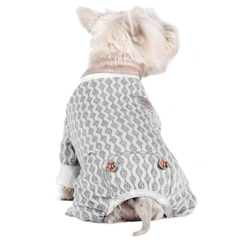 kyeese Dog Pajamas Stretchable Dog Jumpsuit 4 Legs Pet PJS Puppy Cat Pajama Onesie for Spring Summer Large Grey - PawsPlanet Australia