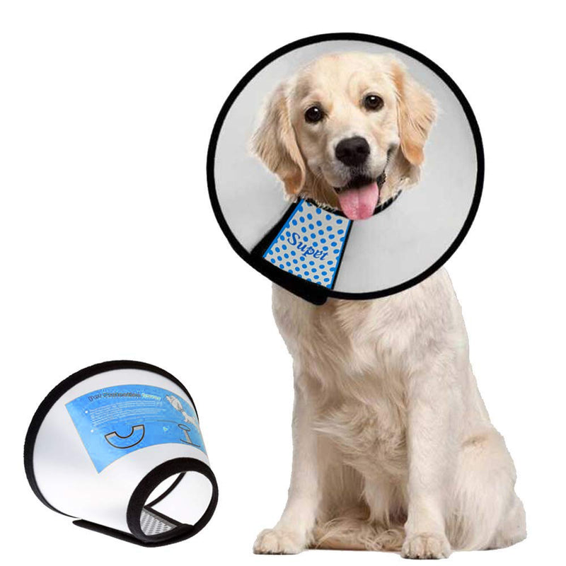 Supet Dog Cone Adjustable Pet Cone Pet Recovery Collar Comfy Pet Cone Collar Protective Collar for After Surgery Anti-Bite Lick Wound Healing Safety Practical Plastic E-Collar White L (Neck:13.5-19.0 in) - PawsPlanet Australia