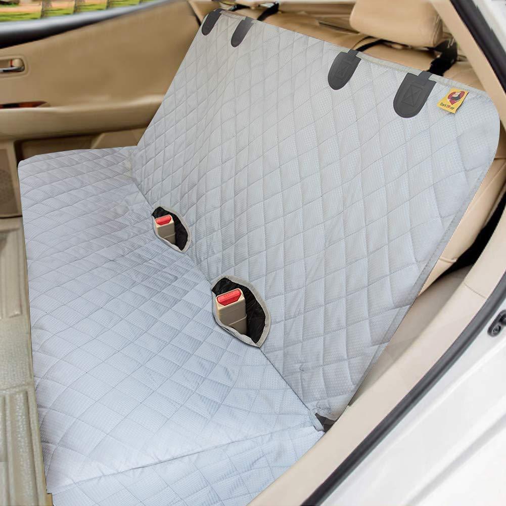 [Australia] - Bark Lover Bench Dog Car Seat Cover for Back Seat, 100% Waterproof Dog Car Seat Covers, Heavy-Duty & Nonslip Back Seat Cover for Dogs and Kids, Compatible Pet Car Seat Cover for Cars, Trucks & SUVs Grey 