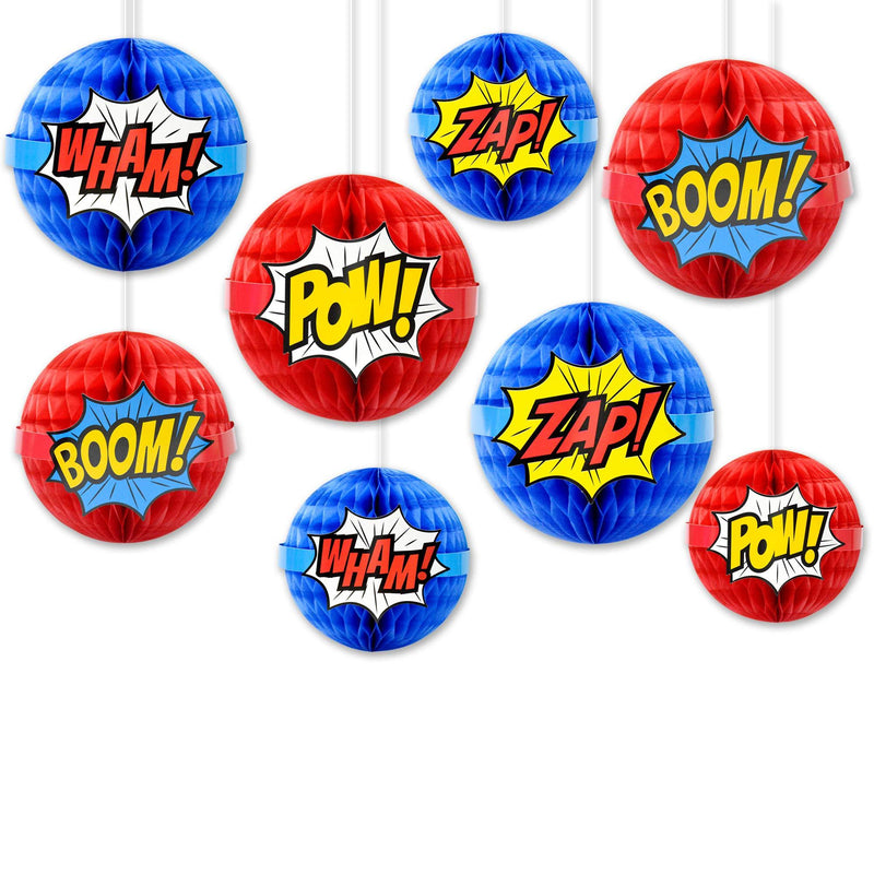 Superhero Decorations Superhero Honeycomb Centerpieces Superhero Hanging Paper Honeycomb Ball Decorations Party Hanging Decorations - PawsPlanet Australia