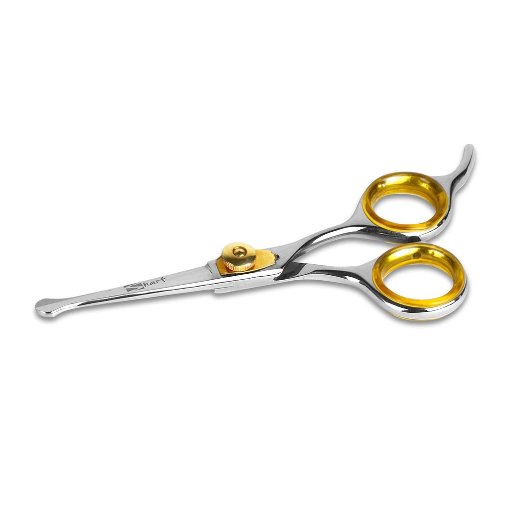 [Australia] - Sharf Dog Grooming Scissors, Gold Touch 4.5 Inch Ear and Nose Sharp Pet Grooming Shear with Safety Round Tip, Ball Point for Safe and Easy Use 
