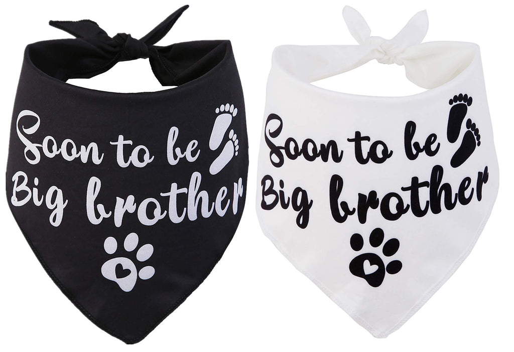 JPB Sooner to be Big Brother Dog Bandana,2 Pack Pet Baby Announcement Soft Scarf Gender Reveal Accessories L - PawsPlanet Australia