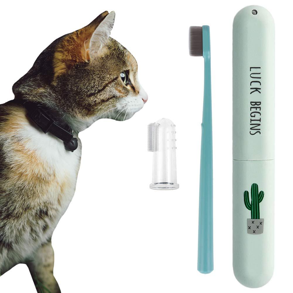 Soft Cat Toothbrush Set - Micro Brush Head for Cats | Cat Finger Toothbrush for Pet Dental Care | Safe, Effective and Deep Teeth Cleaning for Small, Medium, Large Dogs Cats - PawsPlanet Australia