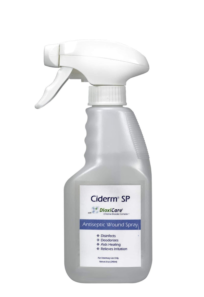 [Australia] - Ciderm SP Antiseptic Pet Wound Spray with Dioxicare Clinical Formula, Safe for All Pets, Topical Veterinary-Use Treatment for Cuts, Hot Spots and Irritations (8oz Spray Bottle) 