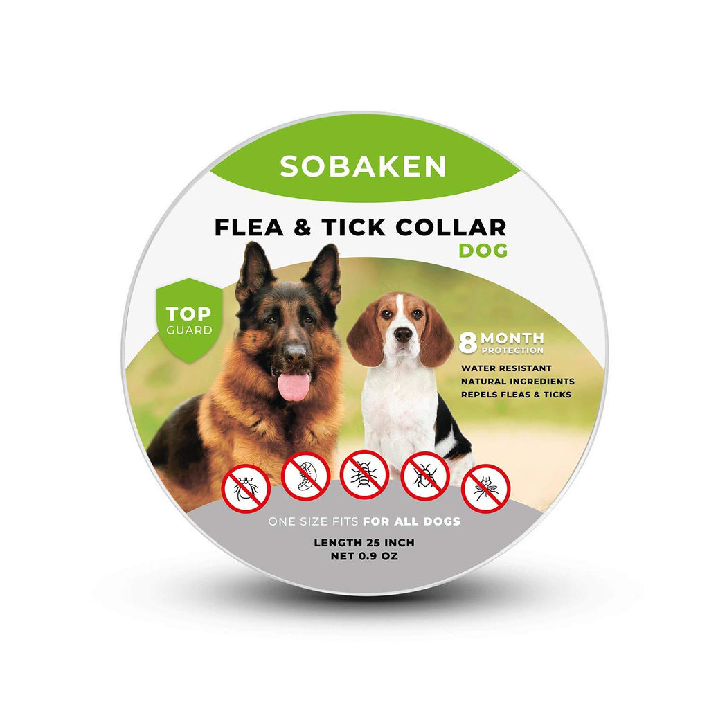 SOBAKEN Flea and Tick Prevention for Dogs, Natural and Hypoallergenic Flea and Tick Collar for Dogs, One Size Fits All, 25 inch, 8 Month Protection, Charity - PawsPlanet Australia
