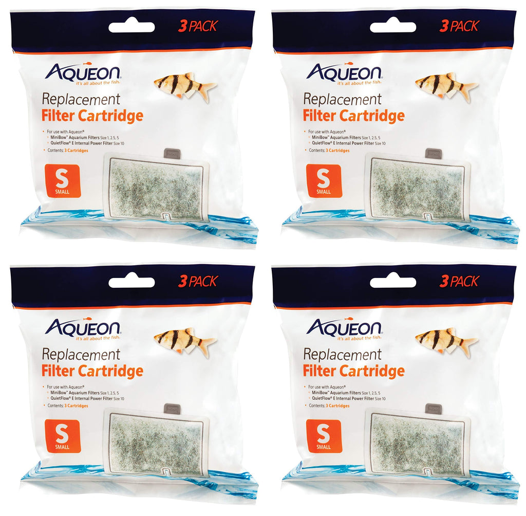 [Australia] - Aqueon 4 Pack of MiniBow Replacement Filter Cartridges, 3 Small Cartridges Each 