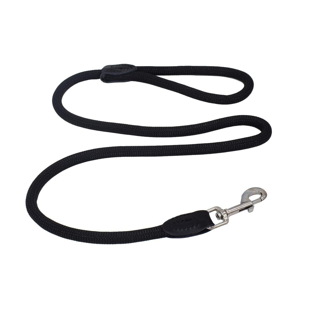 [Australia] - Molaxpet 4Ft Durable Comfort Nylon Rope Leash for Dog Daily Training Walking Black 