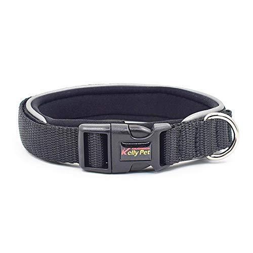 [Australia] - KLCW Basic Dog Collar, Reflective Dog Collar, Soft & Comfortable Dog Collar M black 