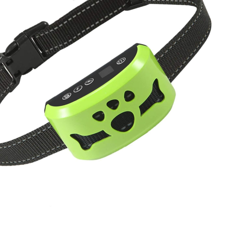 [Australia] - Dog No Bark Collar with Smart Detection Vibration and Harmless Shock- Rechargeable Anti Barking Device for Small Medium and Large Dog (Green) 