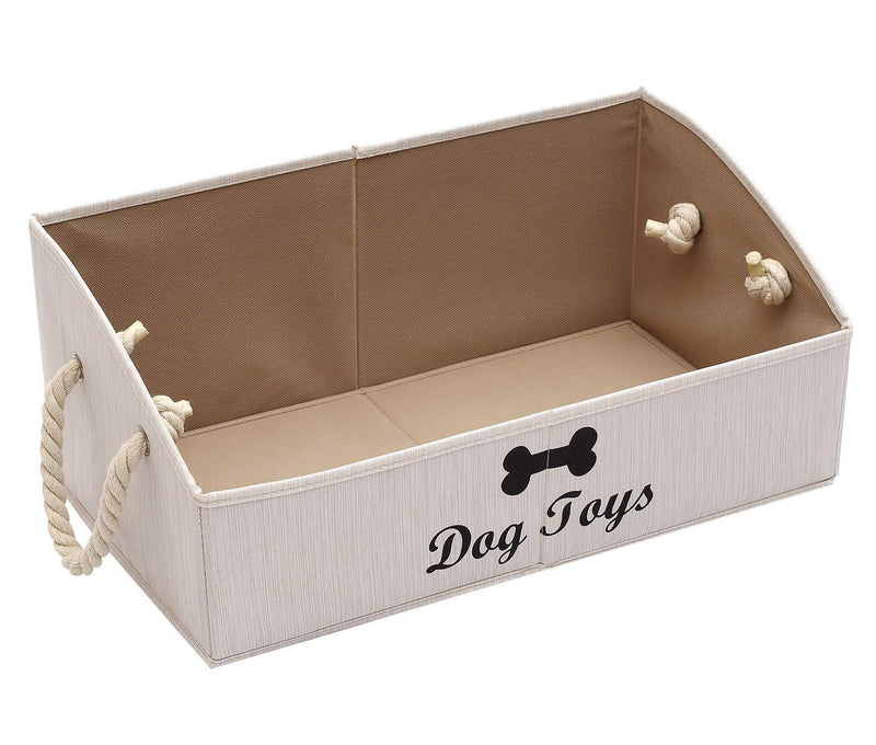 [Australia] - Morezi Canvas Pet Toy and Accessory Storage Bin, Basket Chest Organizer - Perfect for Organizing Pet Toys, Blankets, Leashes and Food 0605 Dog White 