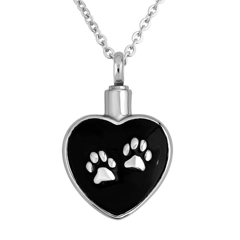 [Australia] - CoolJewelry Urn Necklace Ashes Pets Footprint Keepsake Pendant Cat Cremation Heart Memorial Jewelry with Fill Kit Love Heart 