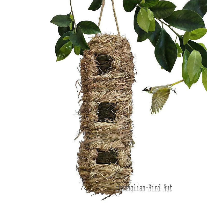 [Australia] - chuanglian-Bird Hut Hand-Woven Teardrop Shaped Eco-Friendly Birds Cages Nest Roosting,Grass Bird Hut,Hanging Bird House,Cozy Resting Place,100% Natural Fiber,Ideal for Birds Finch & Canary style4 