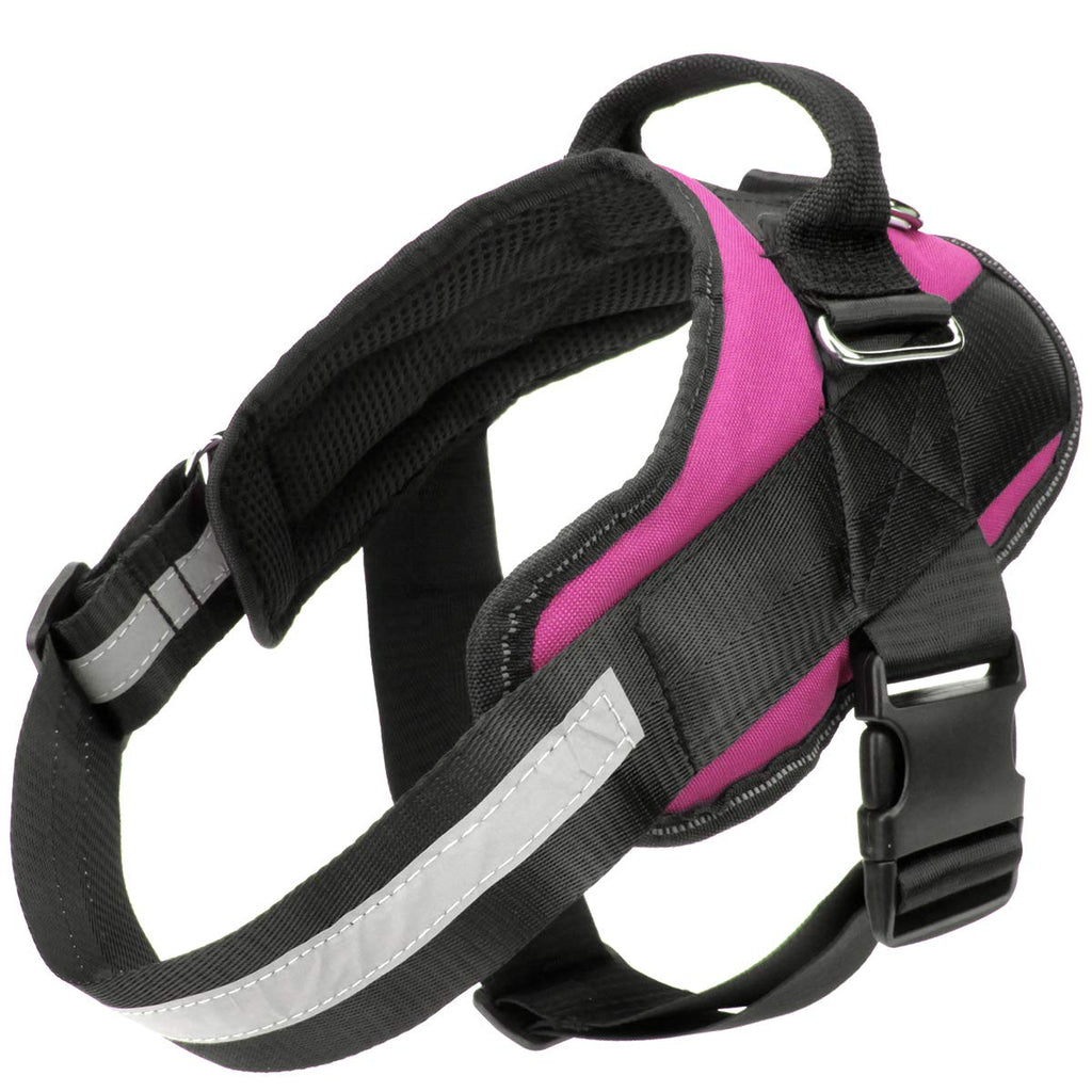 [Australia] - Bolux Service Dog Harness, Easy On and Off Pet Vest Harness, 3M Reflective Breathable and Easy Adjust Pet Halters with Nylon Handle for Small Medium Large Dogs - No More Pulling, Tugging or Choking XL:(chest 25.2-33''/neck 23.6-28.3'') Rose 