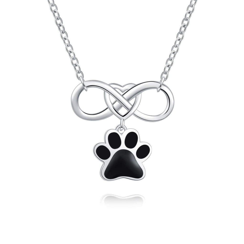 [Australia] - FREECO 925 Sterling Silver Urn Pendant Necklaces for Pets Ashes Dog Pet Paw Print - Cremation Jewelry Keepsake Memorial w/Funnel Filler Kit (Unique Memorial Necklace for Pets) 