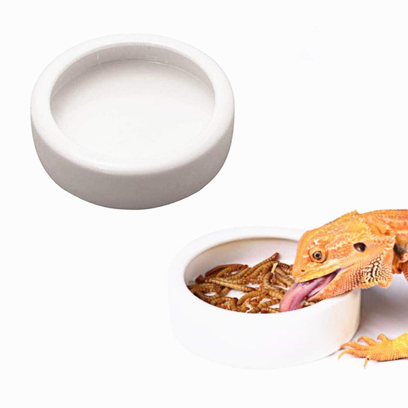 2PCS Terrarium Bowls Reptile Food Bowl Worm Dish Mini Reptile Food Ceramics Water Bowl for Lizard Anoles Bearded Dragons Crested Gecko Hermit Crabs Triangular Small - PawsPlanet Australia
